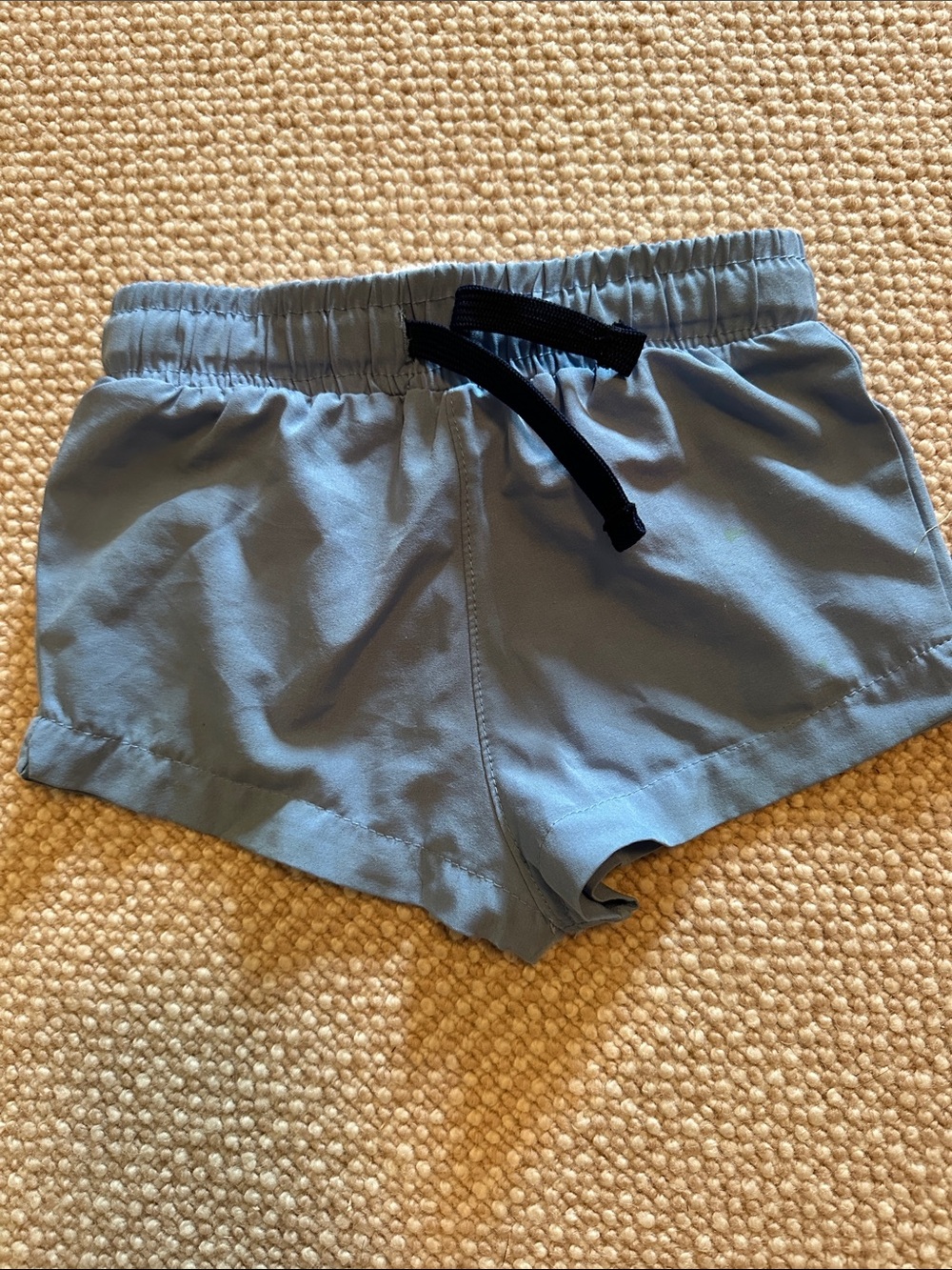 Kids Light Blue Elastic Waist Shorts with Drawstring